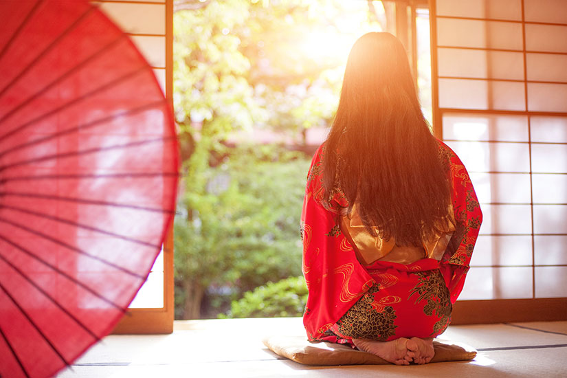 image Japon Kimono rouge  it
