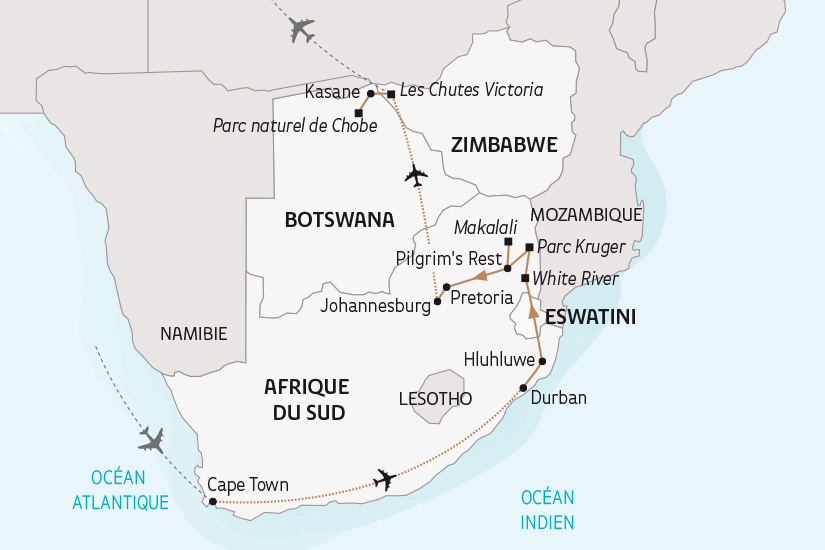 Afrique du Sud - Botswana - Swaziland - Eswatini - Zimbabwe - Circuit Afrique Australe, du Cap de Bonne Espérance aux Chutes Victoria