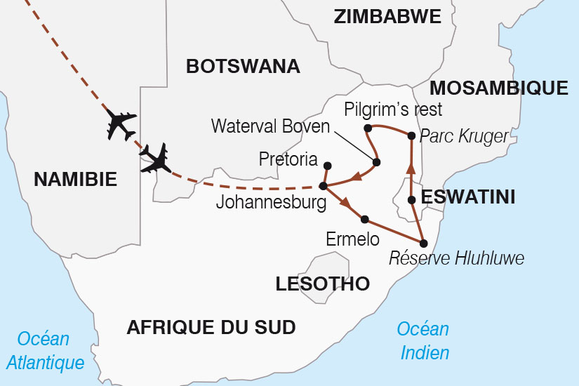 carte Afrique du Sud Eswatini Les plus beaux Safaris d Afrique SH 2023_411 782402