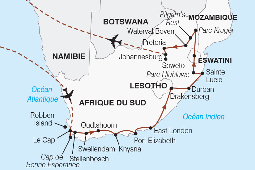 carte Afrique du Sud Eswatini Sur les traces de Nelson Mandela SH 2023_411 493677
