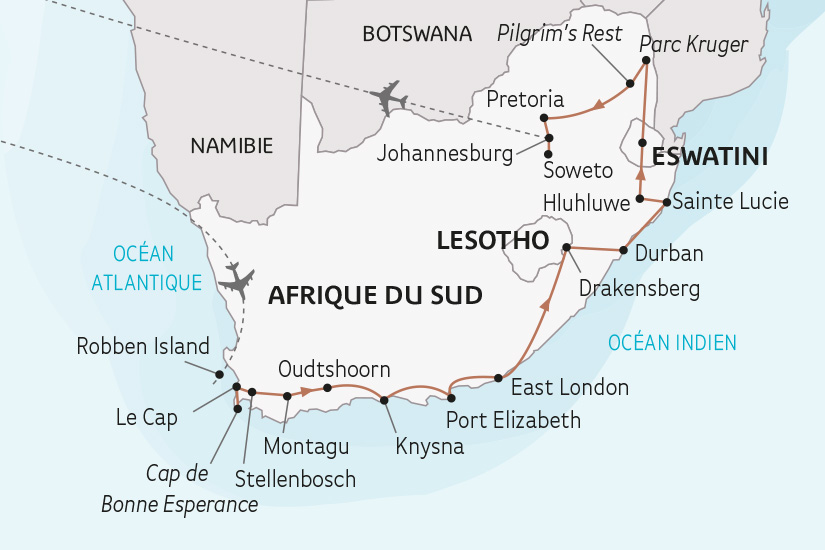 carte Afrique du Sud sur les Traces de Nelson Mandela SH 2023_414 344315