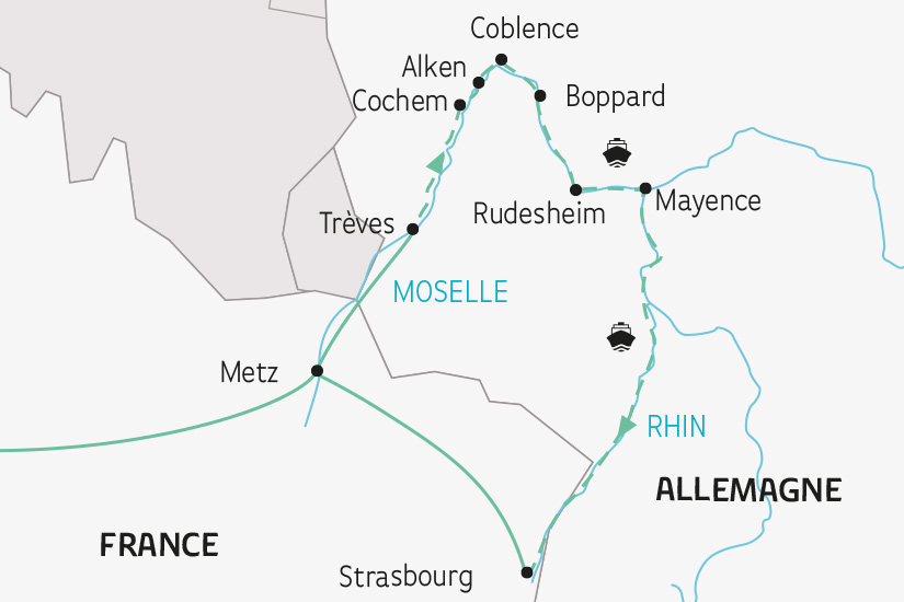 Voyage en autocar en France : Croisière Rhin et Moselle 6 jours