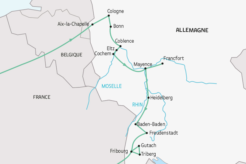 carte Allemagne Vallee Moselle Rhin Foret Noire SH 2023_414 430559