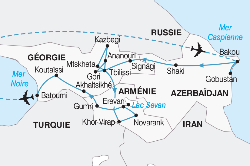 carte Azerbaidjan Armenie Georgie Le Grand Tour du Caucase 2019_292 424355