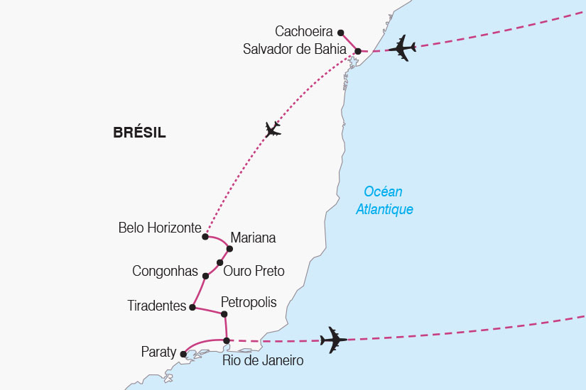 carte Bresil de Salvador a la baie de Rio SH 2023_411 588823