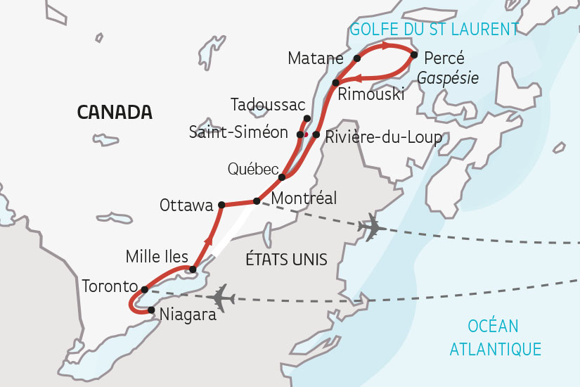 carte Canada de Niagara a la Gaspesie SH 2023_414 728920