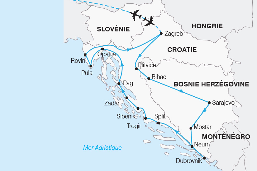 carte Croatie Bosnie Herzegovine Splendeurs de Croatie et de Bosnie SH 2023_411 600622