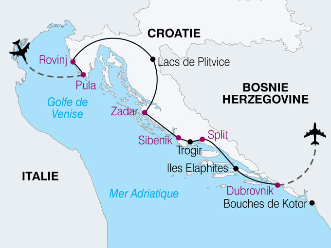 aéroport croatie carte Circuit croatie, toute la croatie 8 jours   Nationaltours groupes