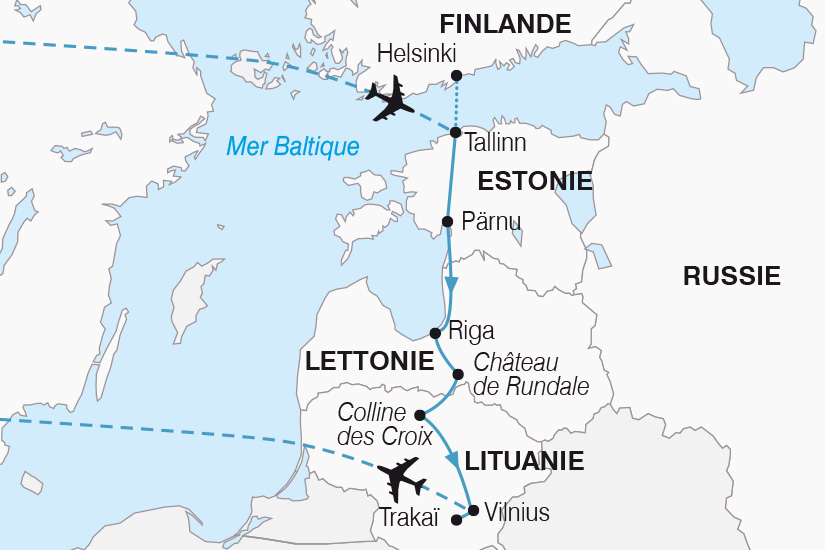 carte Estonie Lettonie Lituanie La Route de l Ambre Tallin Vilnius SH 2022_388 832131