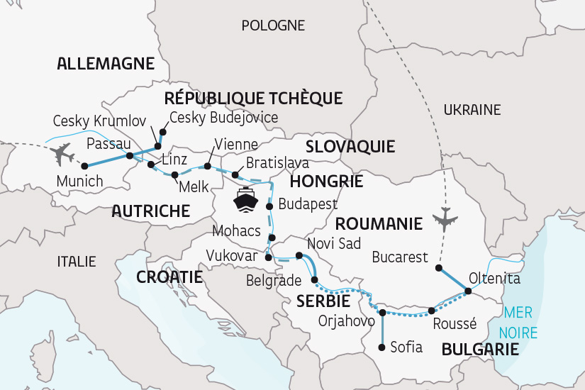 Allemagne - Autriche - Bulgarie - Croatie - Hongrie - République Tchèque - Roumanie - Serbie - Slovaquie - Croisière Le Danube, 9 Pays au Fil de l'Eau - Bucarest/Munich