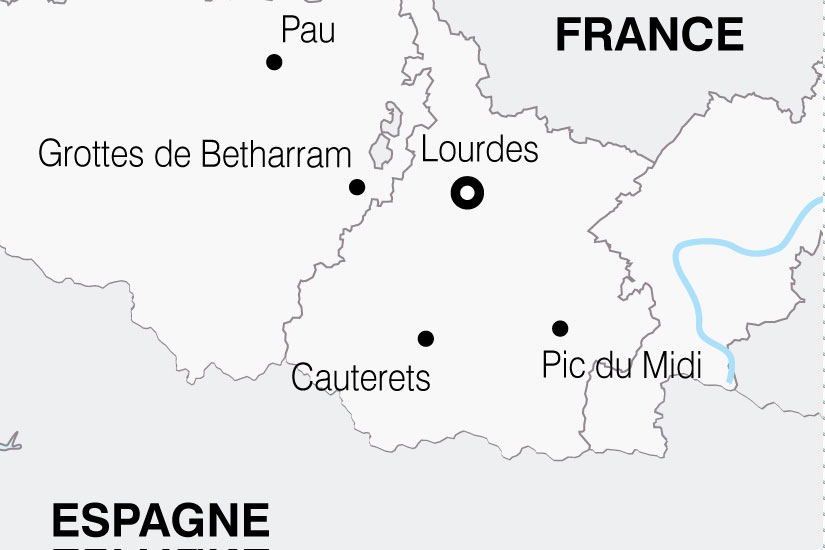 carte France Pyrenees Lourdes 402360