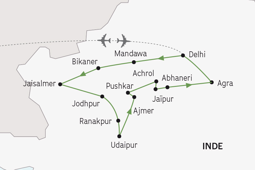 carte Inde du Nord et le Rajasthan SH 2023_414 583653