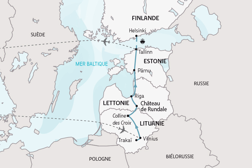 carte Lituanie Lettonie Estonie La Route de l Ambre SH 2023_414 210207