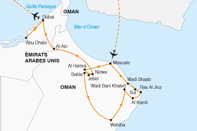 carte Oman Emirats arabes unis Sultanat et Emirats charmes de l Orient SH 2023_411 615065