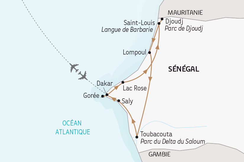 carte Senegal des Dunes du Dakar au Delta de Saloum SH 2023_414 898540