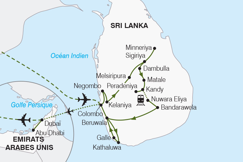 carte Sri Lanka Emirats arabes unis de l Ocean Indien au Golfe Persique SH 2023_411 125029