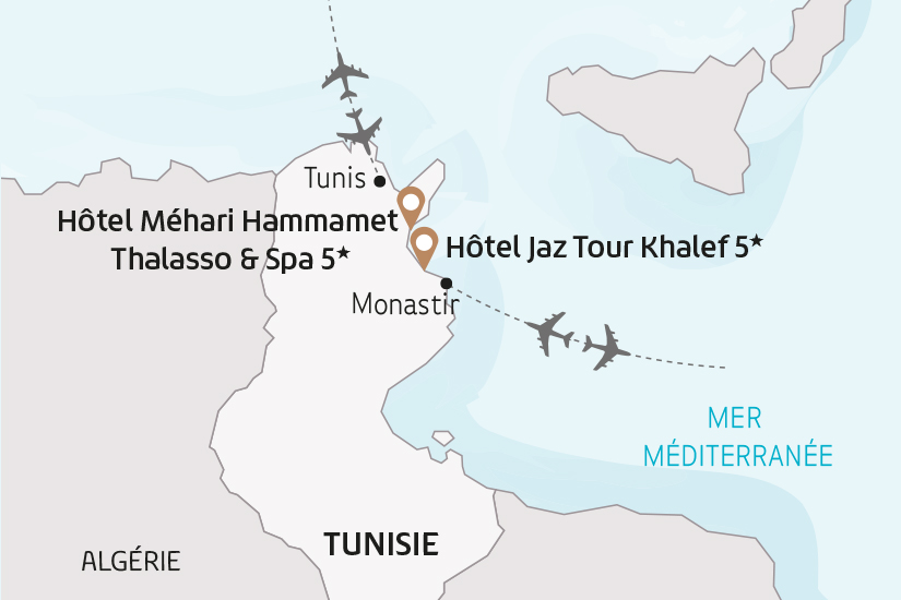 carte Tunisie sejours Hammamet ou Sousse SH 23 24_424 868799